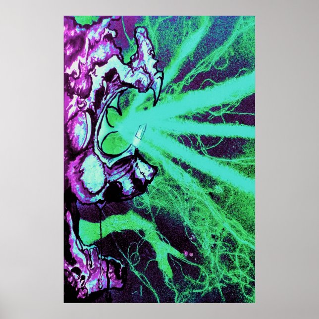 Utomjordiska laserögon med reptiltunga poster (Framsidan)