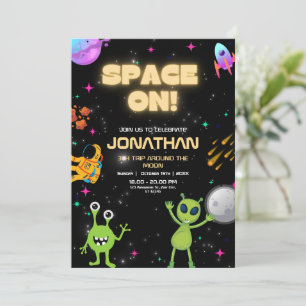 Utomjordiskt Alien Födelsedag Alien UFO Rymden Inbjudningar