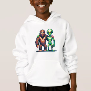 Utomjordiskt Alien-Väsen och Bigfoot Pixel Art T Shirt
