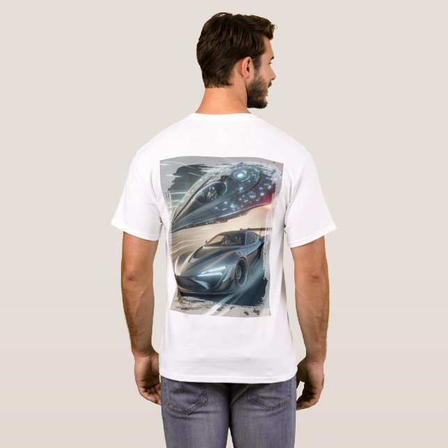 Utomjordiskt Neon Drift Emblem T Shirt (Hel baksida)
