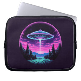 Utomjordiskt rymdskepp Retro Futuristiskt Laptop Fodral
