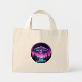 Utomjordiskt rymdskepp Retro Futuristiskt Mini Tygkasse