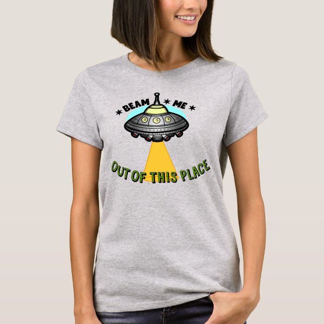 Utomjordiskt rymdskeppsstråle Kvinnors Basic T-Shi T Shirt (Framsida)