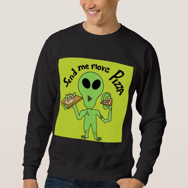 Utommande som ber om pizza, meme lång ärmad tröja (Framsida)