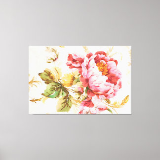 Utomordentlig Rosa och Gula blommor. Shabby chic Canvastryck