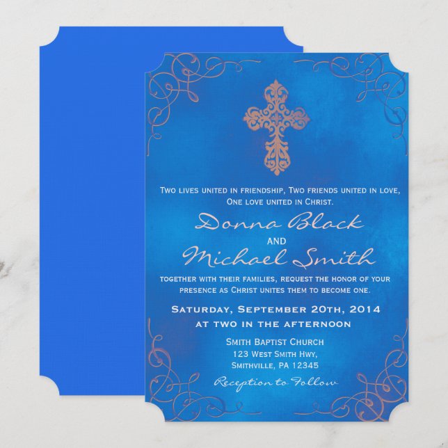 Utomordentliga inbjudningar till bröllop i Religiö (Fram/baksida)