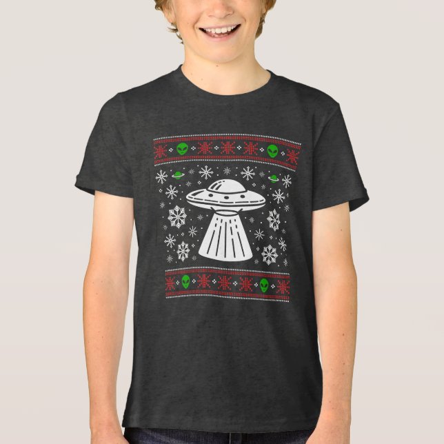 UTOMSK UFO FUL JULTRÖJA JUL T SHIRT (Framsida)