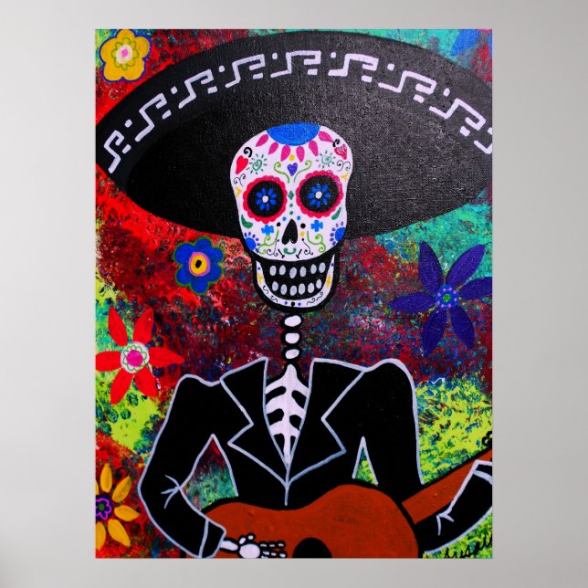 Utomstående Day of the dead Mariachi Poster (Framsidan)