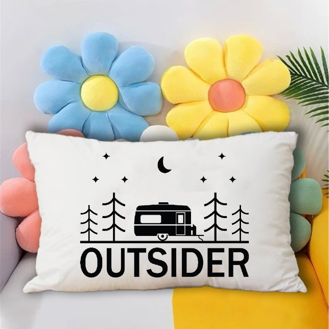 Utomstående minimalistiskt trendig för utomhusentu prydnadskudde (Outsider minimalist Outdoor Enthusiast trendy Accent Pillow)