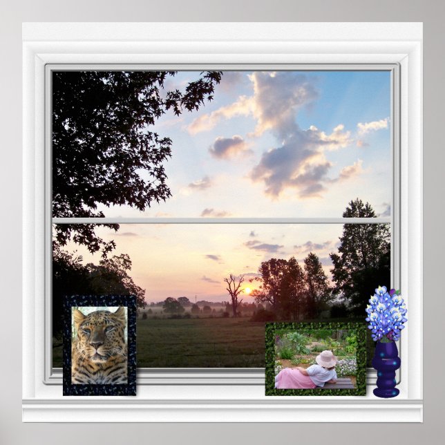 Utomvy - dimma morgon poster (Framsidan)