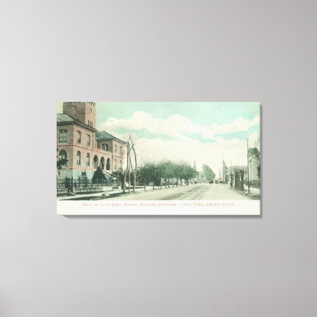 Utomvy till Bibliotek på Santa Clara Canvastryck (Framsida)