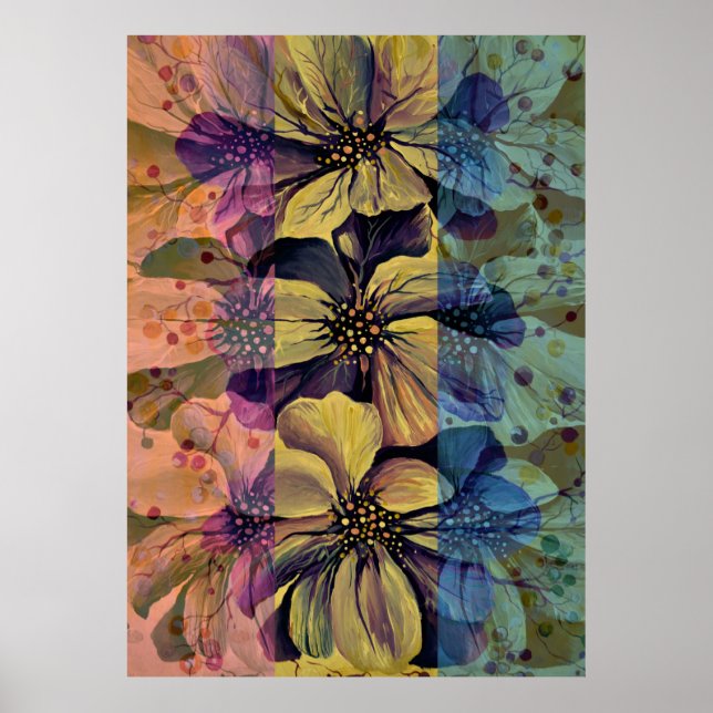 Utopian Delphinium Flowers Poster (Framsidan)