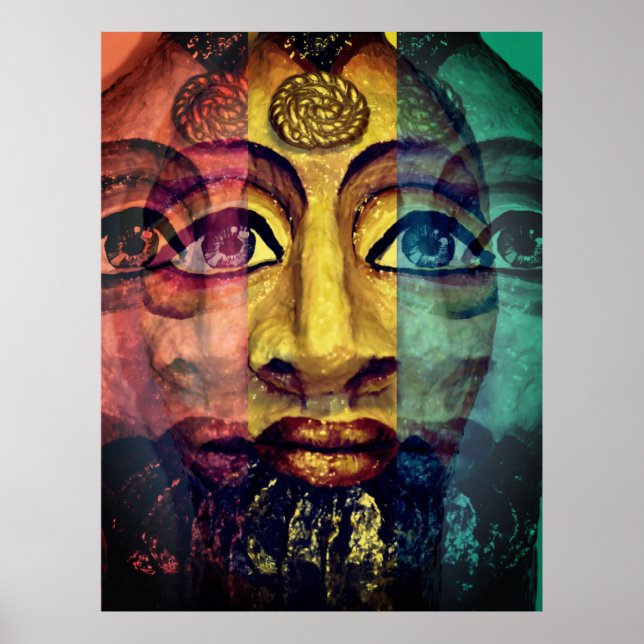 Utopian Psychedelic Egyptian Porträtt Poster (Framsidan)
