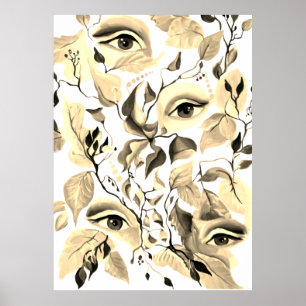 Utopisk seia Surreal Öga design Poster