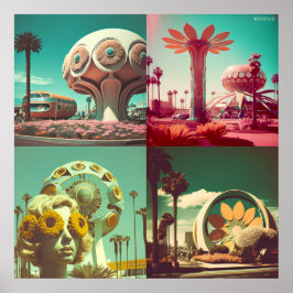 Utopiska tomorrows - (med Teckning Board Logotyp) Poster