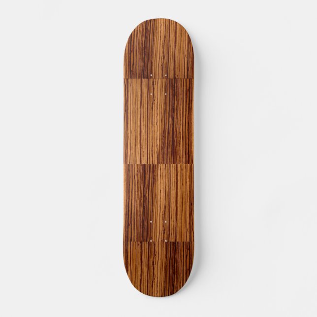 Utöva FauxZebrawoodWoodgrain Mini Skateboard Bräda 18,7 Cm (Framsida)