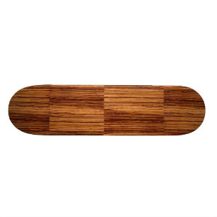 Utöva FauxZebrawoodWoodgrain Mini Skateboard Bräda 18,7 Cm