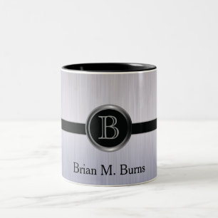 Utöva Monogramdesign - Tanzanite borstar Två-Tonad Mugg