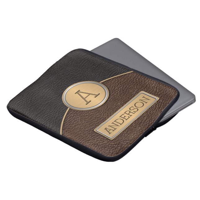 Utöva Monogramnamnmall Laptop Fodral (Framsida topp)