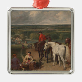 Utövande av Royalet hästar (konst av hästdjur) Julgransprydnad Metall