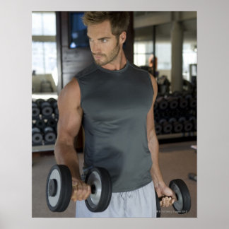 Utövande, gym, sport, man, kroppsvård, dag poster