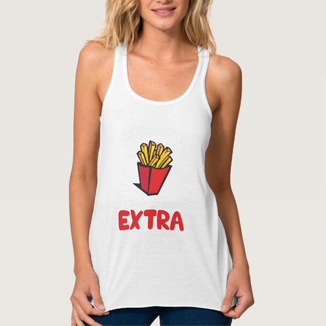 Utövande? Jag Tänka Elak Extra Fries Linne Med Racerback (Framsida)