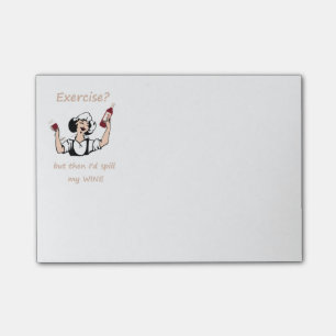 Utövande? Men då spill jag min Vin Roligt Quote Post-it Block