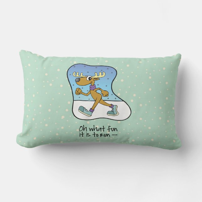 Utövande Reindeer-jul Lumbarkudde (Framsida)