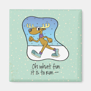 Utövande Reindeer-jul Magnet