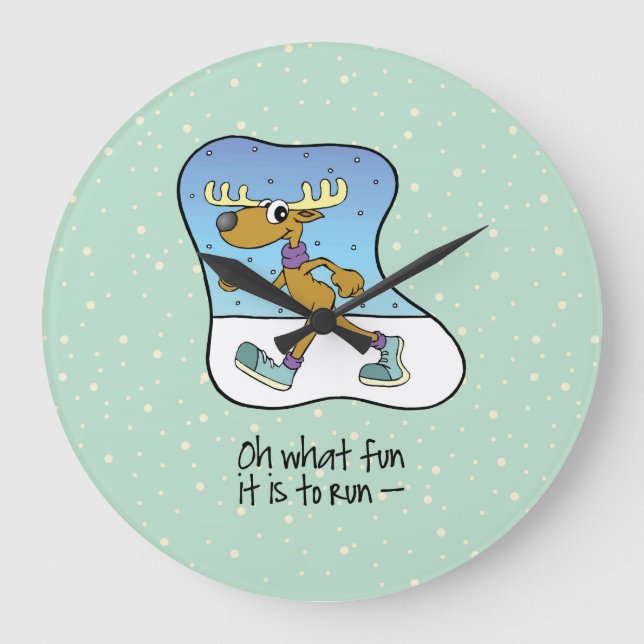 Utövande Reindeer-jul Stor Klocka (Framsida)