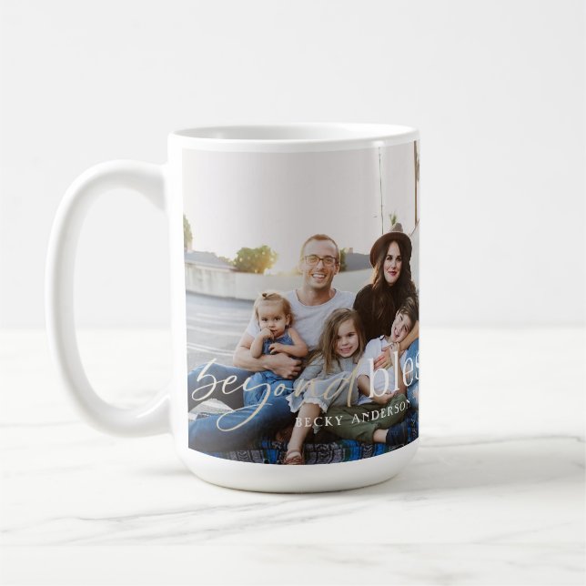 Utöver blommor med bläck 5 foto kaffemugg (Vänster)