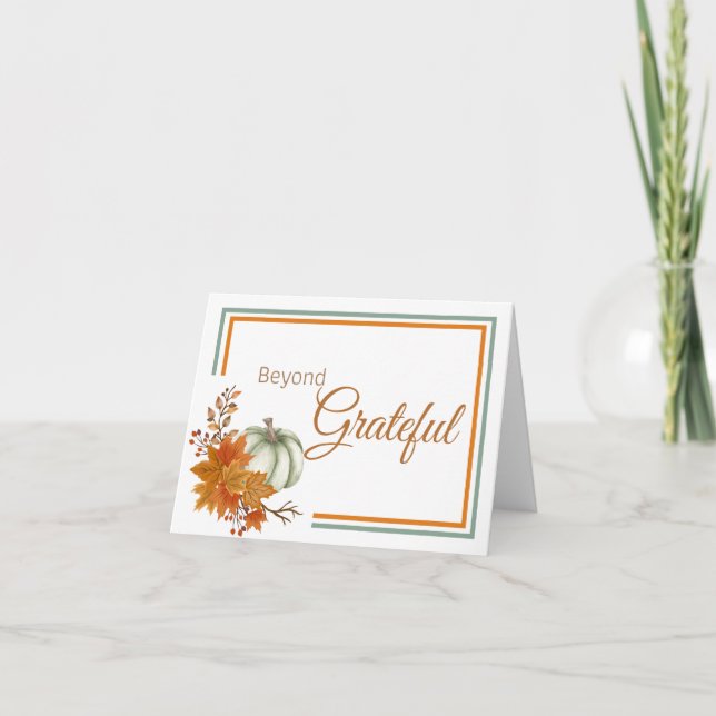 Utöver tacksamhet tack kort (Framsida)