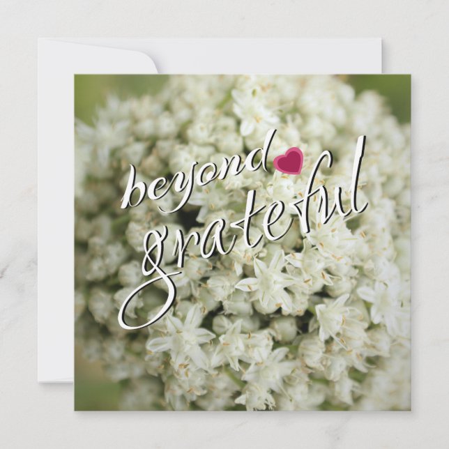 Utöver tacksamma, platta tackkort tack kort (Framsida)