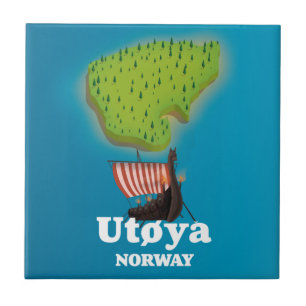 Utøya Norge resaffisch Kakelplatta