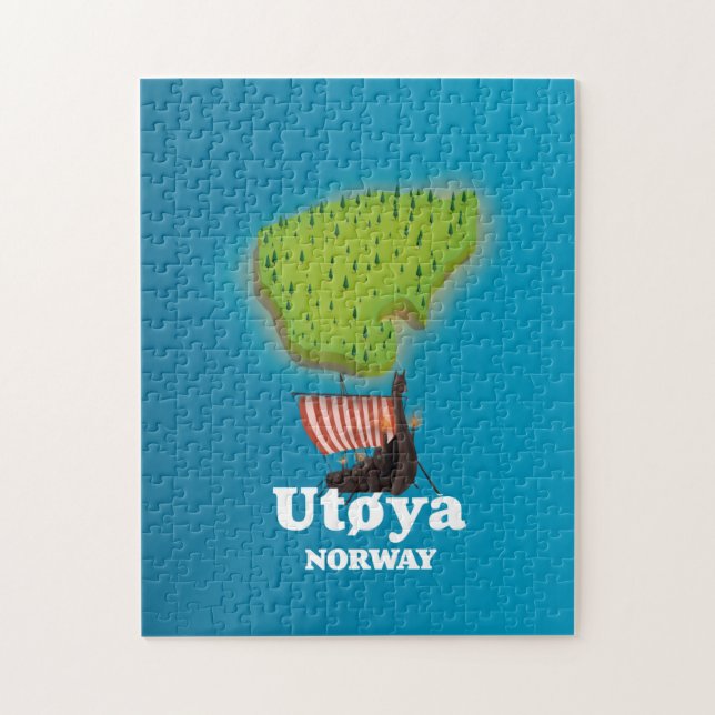 Utøya Norge resaffisch Pussel (Vertikal)