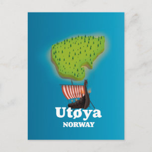 Utøya Norge resaffisch Vykort