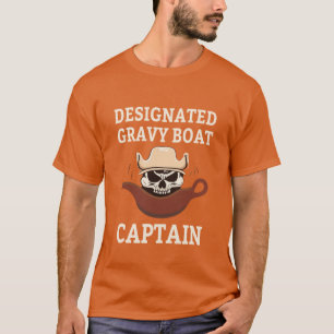 Utpekad Gravy Boat Kapten Rolig Thanksgiving P T Shirt