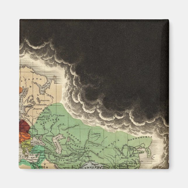 Utplåning av Kublai Khan 1294 AD Magnet (Framsidan)