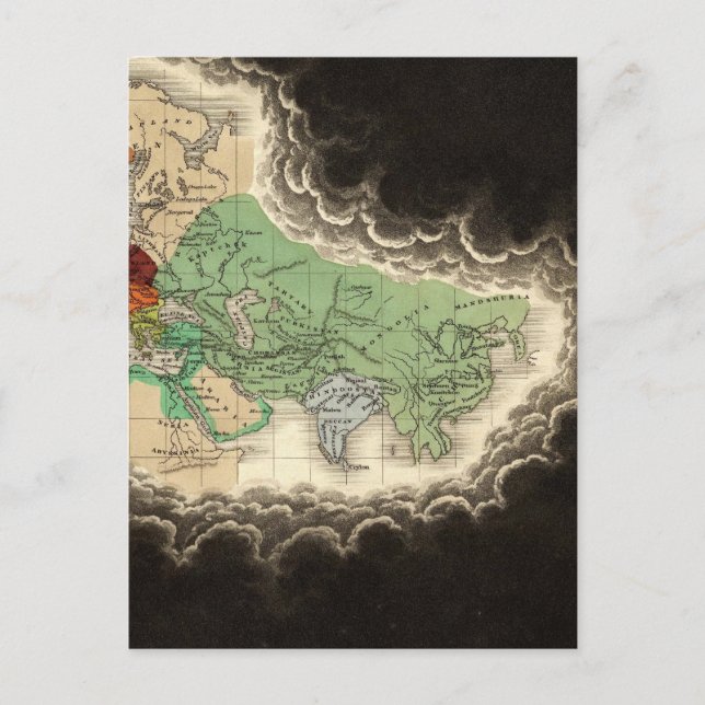 Utplåning av Kublai Khan 1294 AD Vykort (Framsida)