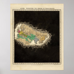 Utplåning av riksdagen i Charlemagne 814 AD Poster