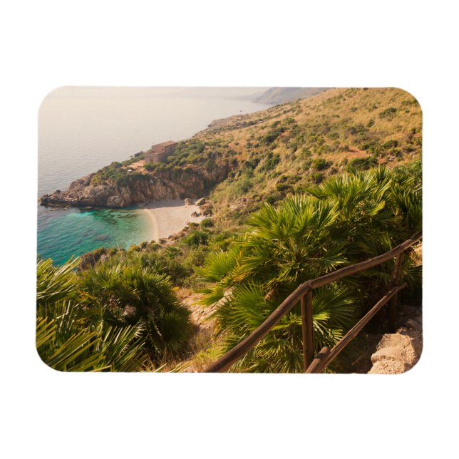Utplanterad strand i Lo Zingaro, Sicilien Magnet (Horisontell)