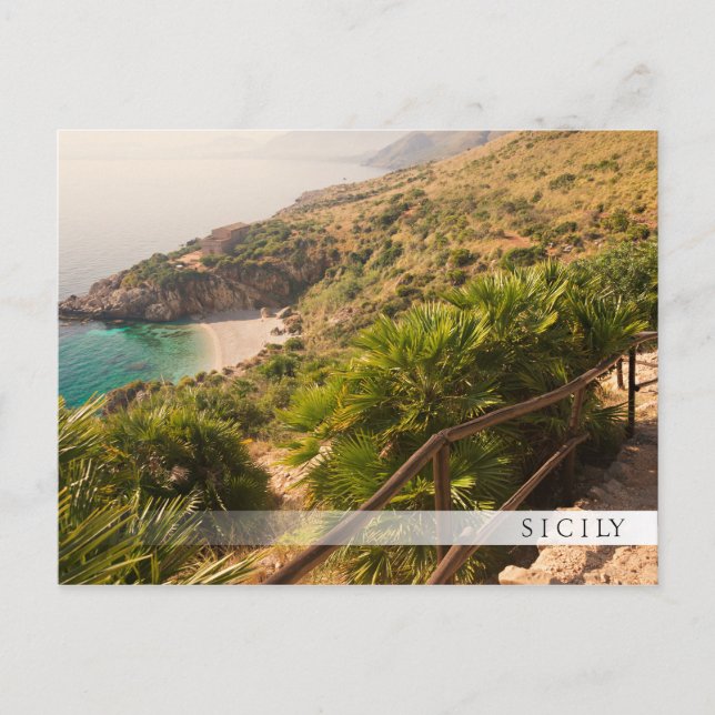 Utplanterad strand i Lo Zingaro, Sicilien Vykort (Framsida)