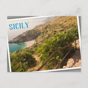 Utplanterad strand i Lo Zingaro, Sicilien Vykort