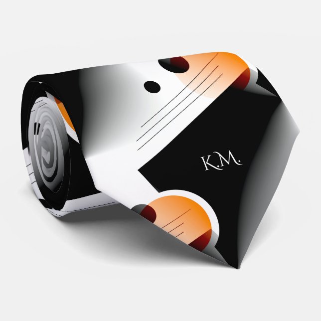 Utpräglat modern orange geometrisk chic monogram slips (Rullad)