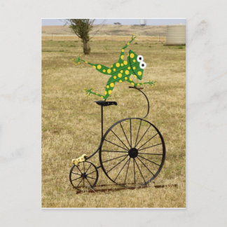 Utpressad groda på en bike vykort