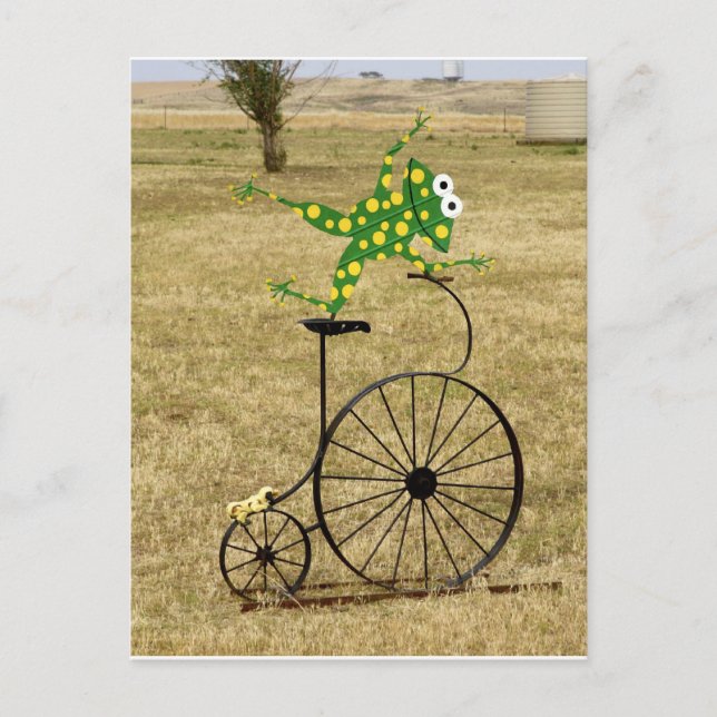 Utpressad groda på en bike vykort (Framsida)