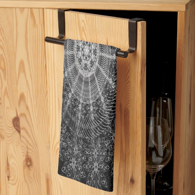 Utpressad mousserande blommigt art kökshandduk (Thirds Fold)