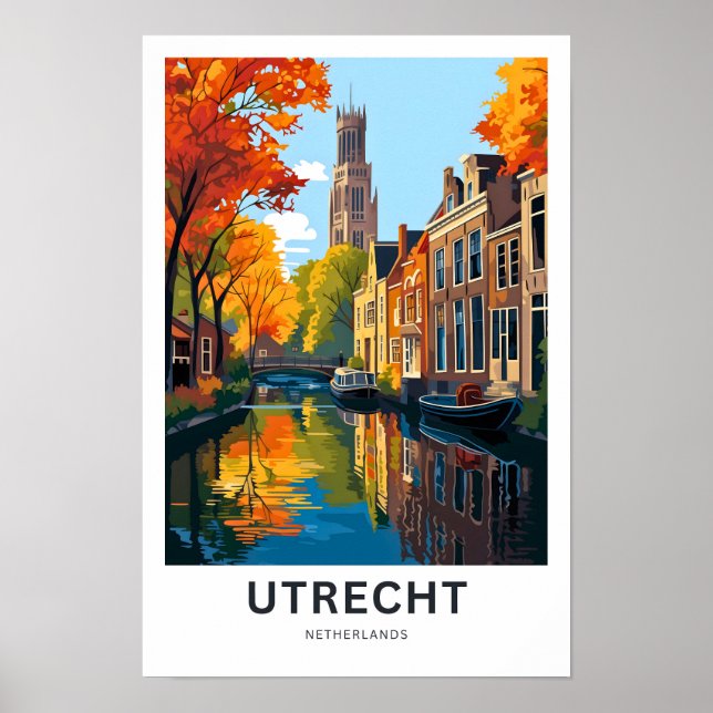Utrech Netherlands Travel Print Poster (Framsidan)