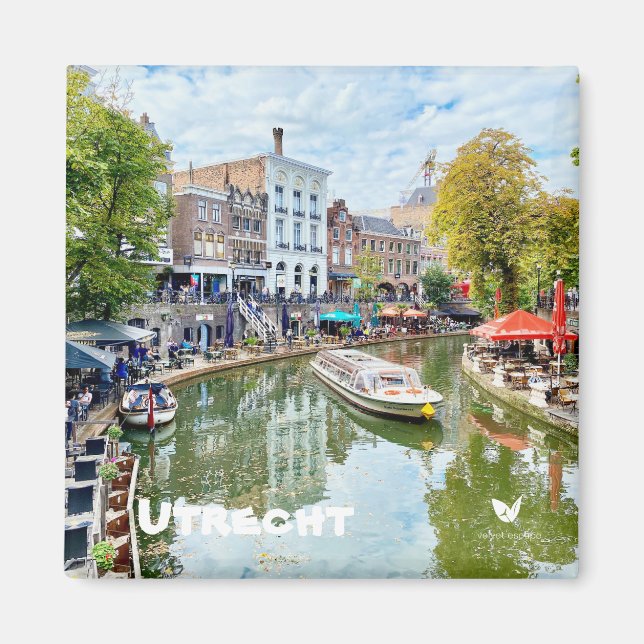 Utrecht canal, kylmagnet av Velvet Escape Magnet (Framsidan)