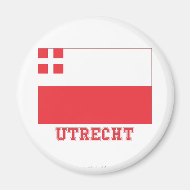 Utrecht Flagga med namn Magnet (Framsidan)
